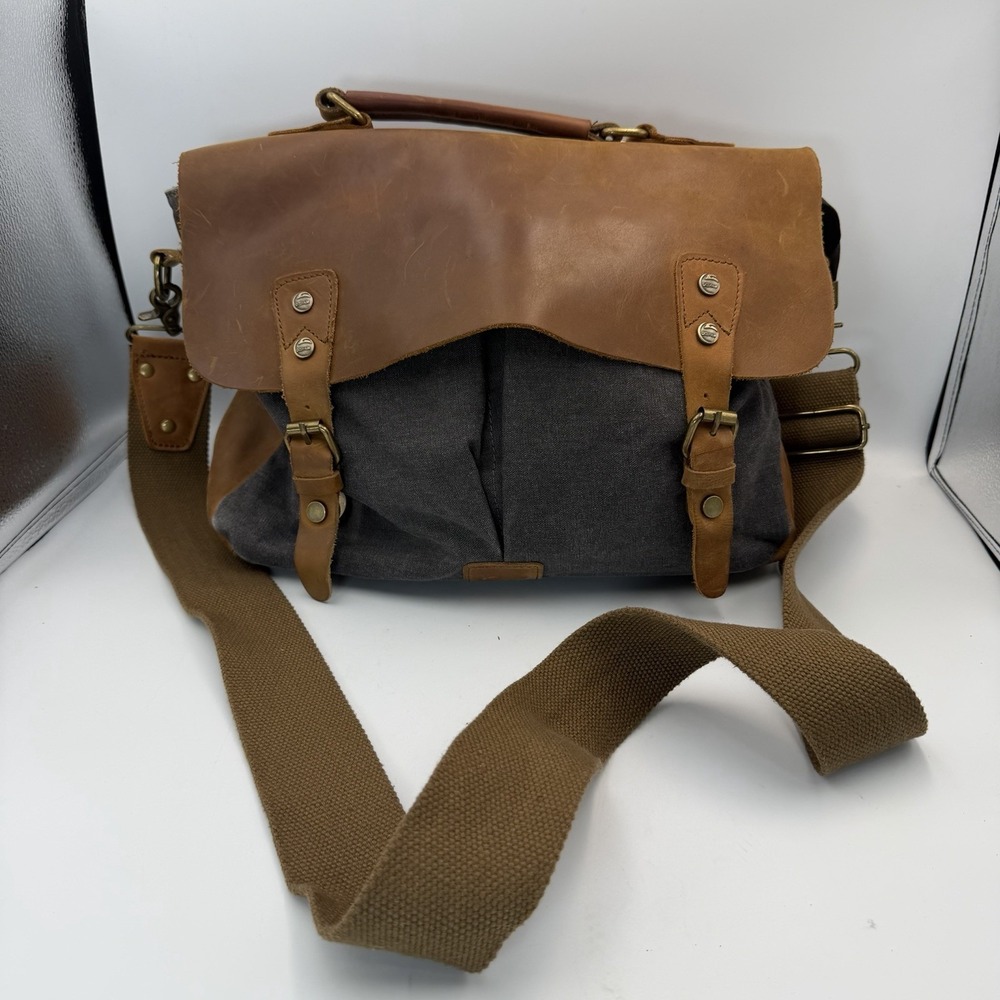 Gootium Vintage Canvas Leather Shoulder/Messenger Computer Bag 14.5' x 11